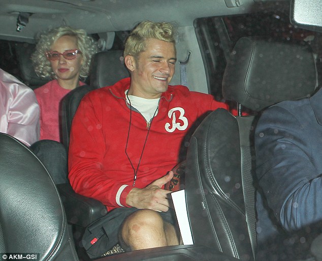 Good times: Orland also had a big smile as he left the Hudson High School party