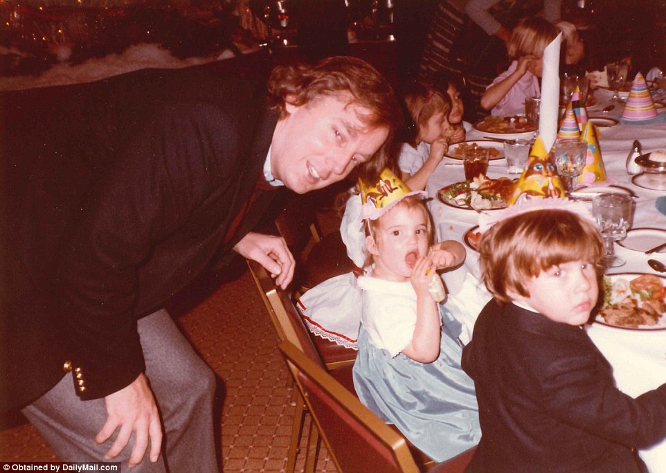 Donald with Ivanka and Don Jr. at another birthday party. It was clear from the photos that the hoopla was all about the kids at such celebrations - no dog and pony shows - well not real ponies that is