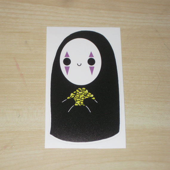 This vinyl sticker that would indubitably persuade me to give all my money to No Face.