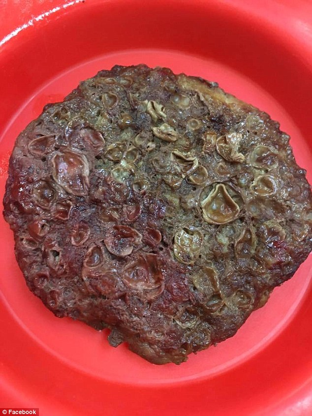 This overcooked hamburger has become an internet sensation after it was served up in a DuBois, Pennsylvania school cafeteria
