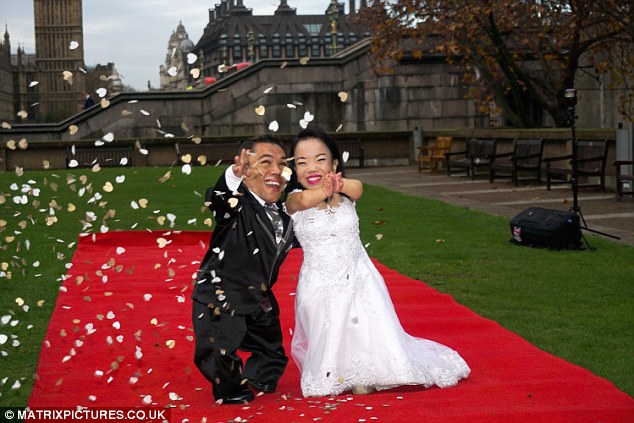 It was a cause for celebration for the pair, who have a combined height of just five feet