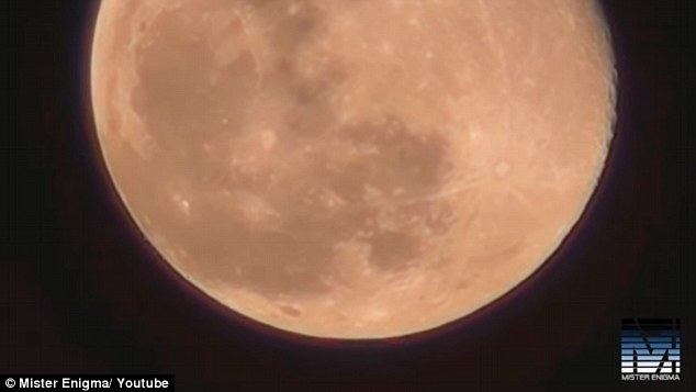 The clip shows last week's super moon (pictured) on November 14, which occurs when the moon is full and reaches its closest point to the Earth simultaneously.