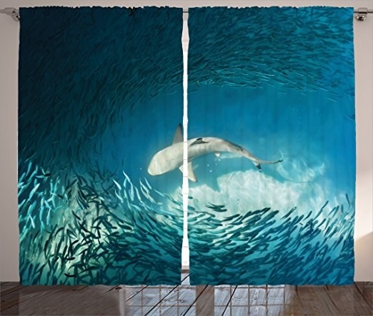 Some shark curtains that'll have you sleeping with the fishes.