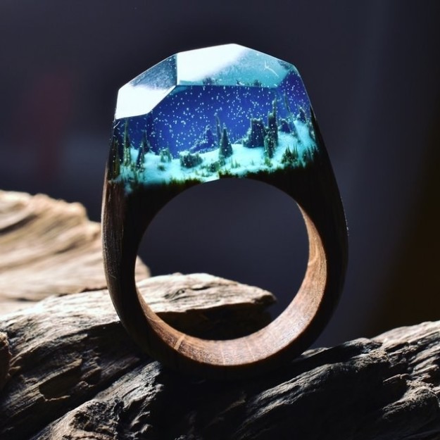 A insanely stunning ring that houses a mini enchanted forest.