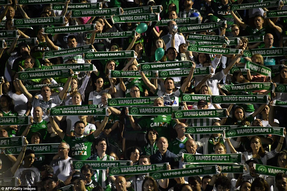 The stands were a solid wall of green representing the team colours, but the pitch was empty in a poignant reminder that players were due to be lining up for the club's biggest ever fixture against Atletico Nacional