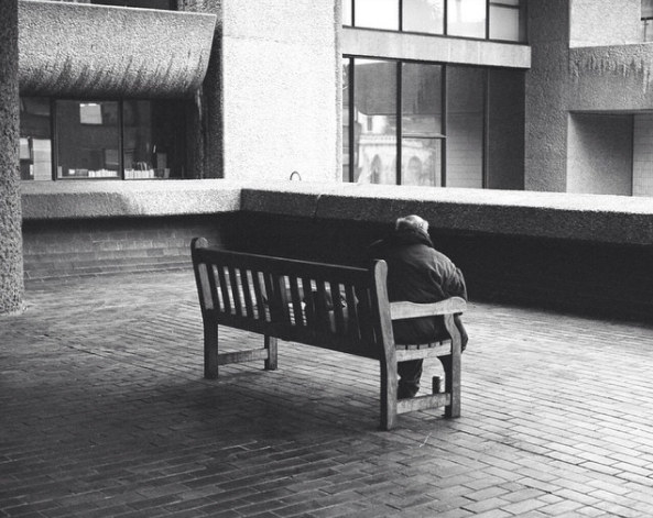 The mystery man seen sitting on the bench every day.