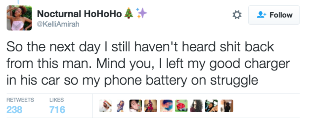 Her plan didn't exactly go as expected, and she was left without a reply OR her charger.