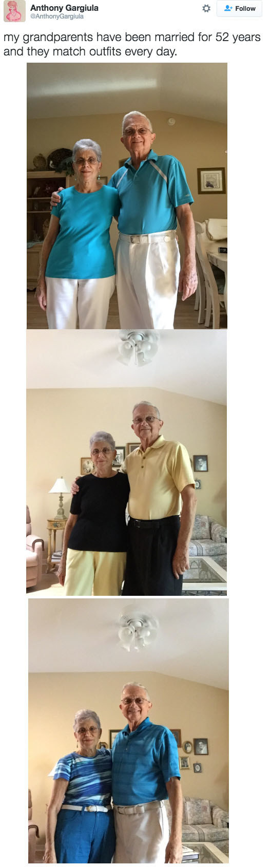 Grandparents were still in love: