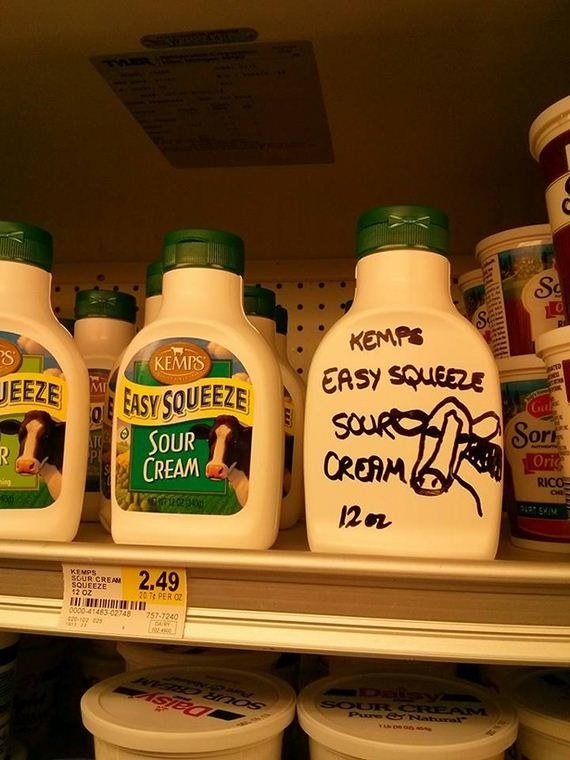 This bottle of sour cream: