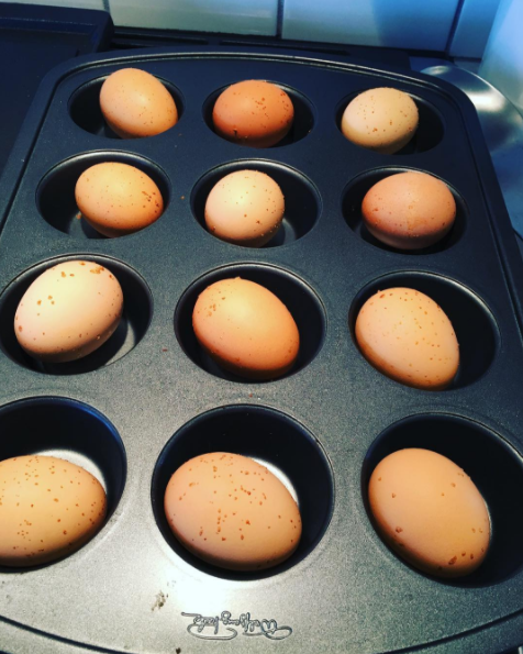 This mom who makes eggs in the oven.