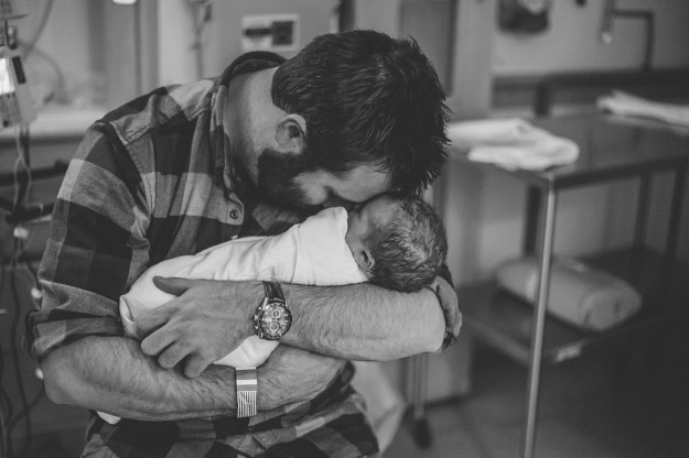 This dad who was filled with emotion upon holding his baby girl for the first time.
