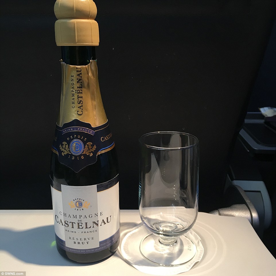 They also got to drink unlimited amounts of champagne thanks to flight attendants