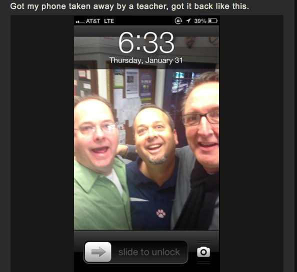 The teachers who knew just what a student's lock screen needed: