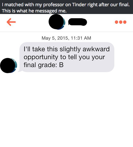 The professor who matched with a student on Tinder: