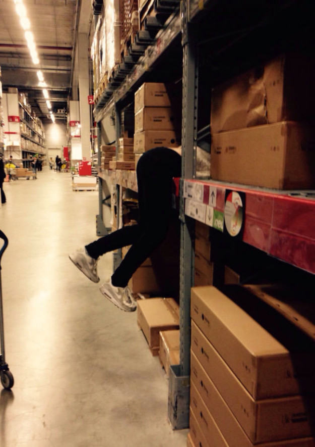 You can never find her when you're in Ikea.