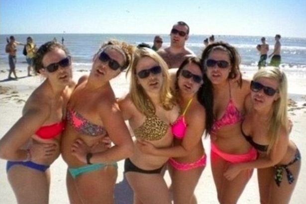 Earlier this month, this photo of six women on a beach left people confused