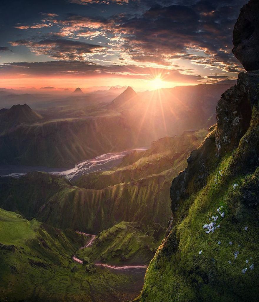 Sunrise in the highlands of Iceland