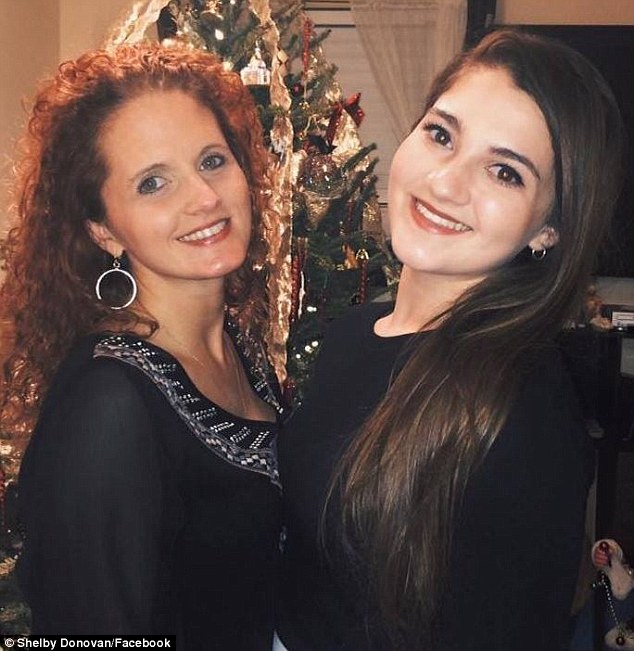 Shocked: Shelby, pictured with her mother Kerri Roberts, said she screamed when she opened the present