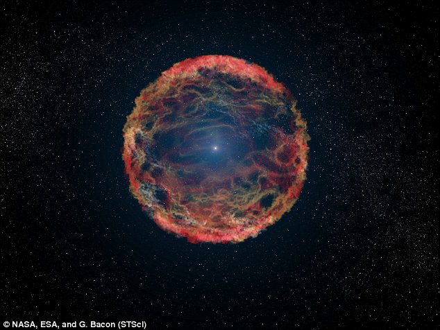 Our night sky could be set to include a new star in 2022, if the predictions of a group of astronomers turn out to be correct, because of a supernova explosion. Supernovas are intense explosions caused  when two stars merge together. Pictured is an artist's impression