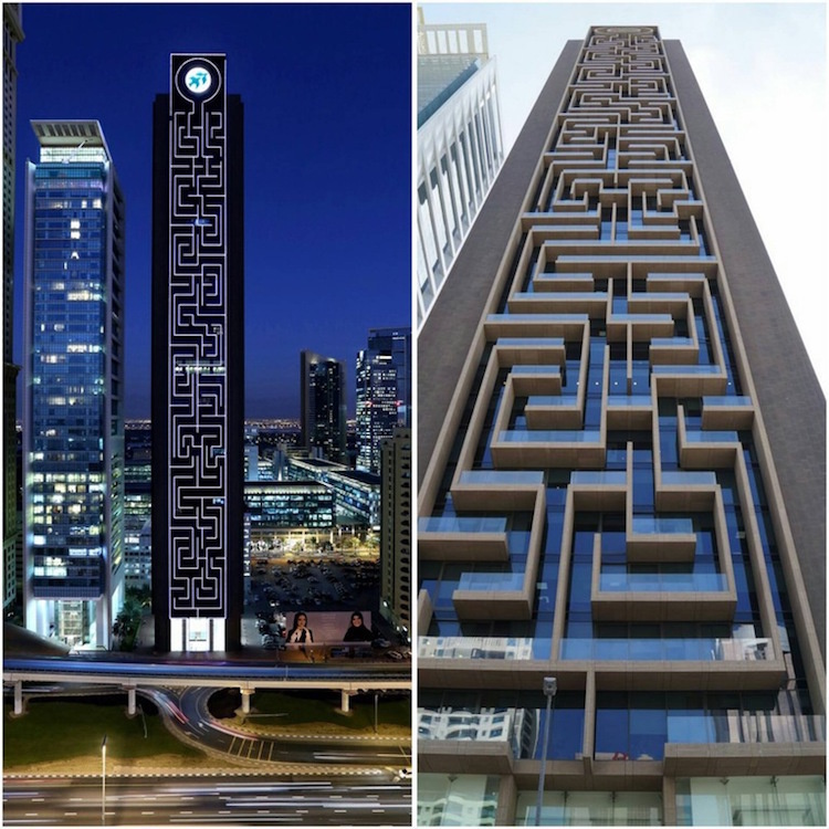 The maze tower is found in Sheikh Zayed Road at the heart of the financial district in Dubai. 