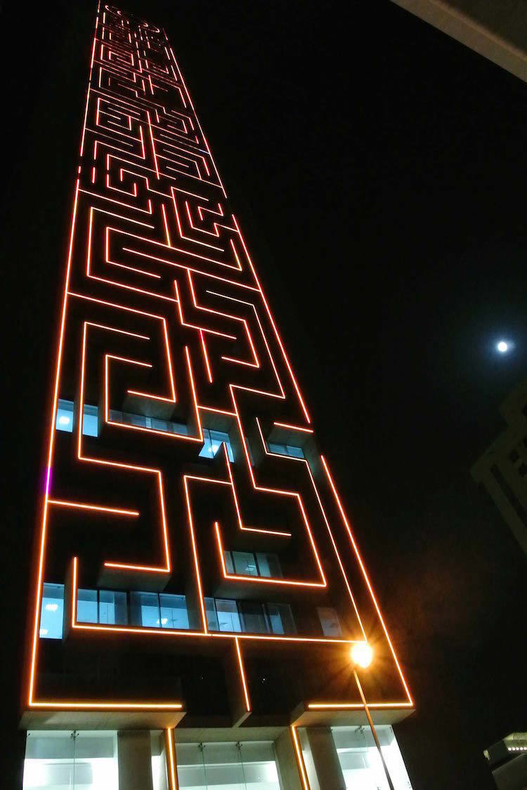 "We always wanted The Maze to look like it was carved out of one massive piece of rock; with the constant play of light and shadow to render it alive," said Hassan Abdulla Al Rostamani, Vice Chairman of the Group and The Maze Tower Conceptualizer.