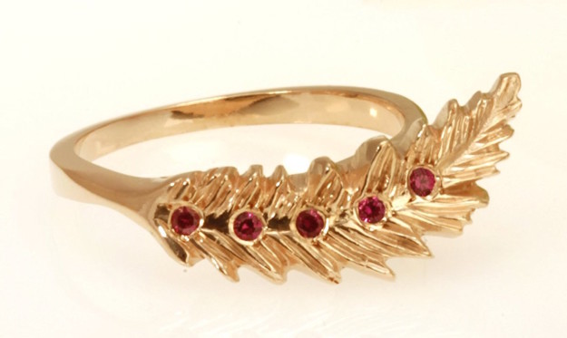 A stylish ruby ring that's as light as a ~feather~.