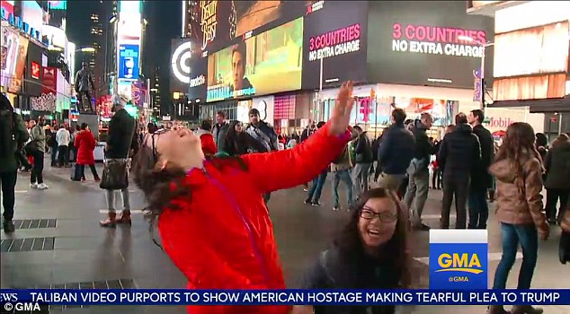 The 10-year-old sisters walked around Times Square (pictured), went to see the show 'School Of Rock' on Broadway and stopped to eat pancakes