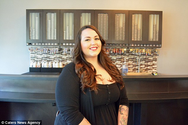 Courtney, (pictured before) a licensed Aesthetician, said: 'A lot of the time I was in denial of how big I was. 'I avoided mirrors, scales, photos. Anything that forced me to see how much weight I really gained was all avoided