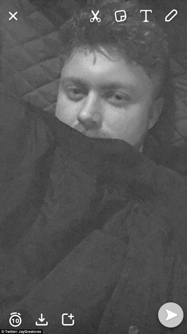 Using a coat and a black and white filter the lad was able to give the illusion that he was in bed