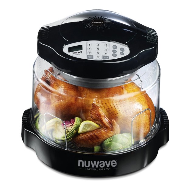A NuWave oven for cooking a whole chicken without having to heat up a full-size oven.
