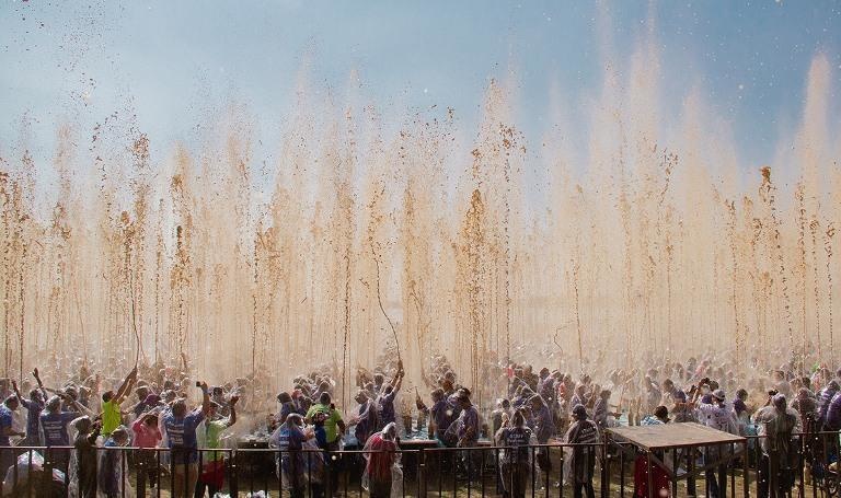 The most Mentos fountains set off simultaneously was a sight to see!