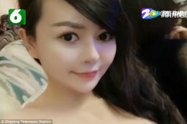 Before the attack: Tian, from China, said she had spent £7,000 undergoing plastic surgery