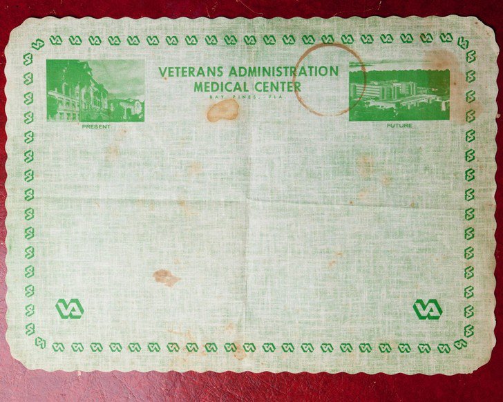 A piece of the past – a note from a very old veterans affairs office.