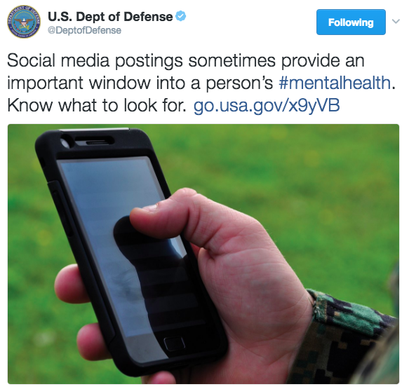 So when the Department of Defense on Monday tweeted this...
