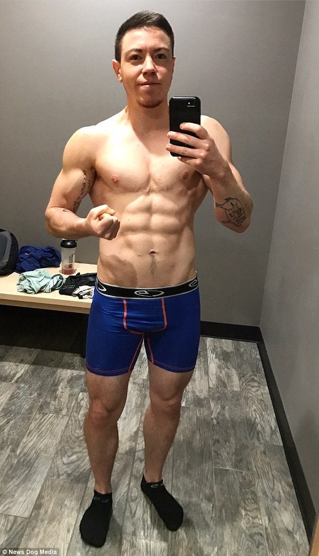 Cody was a size 6 as a woman, but after he began the transition process he took up Crossfit in a bid to become a rippling hunk 