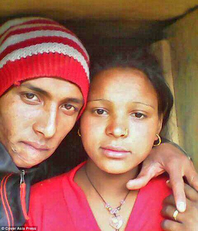 Love: In November 2015, Tej married his neighbour Sharmila Kumari, 18. Her parents originally opposed the marriage because they thought Tej was too 'ugly'