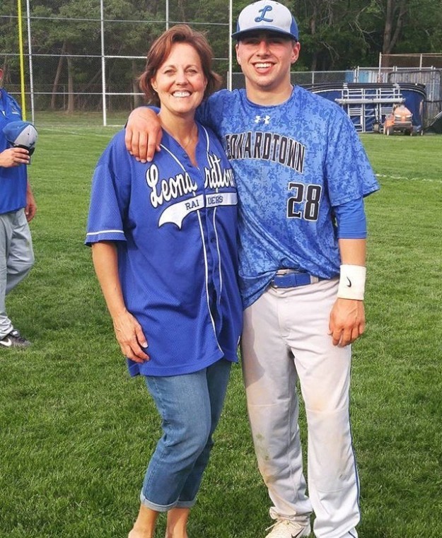 This is 18-year-old Connor Cox with his mom, Terri, who lives in Leonardtown, Maryland. Connor is currently attending Westminster College in Pennsylvania.