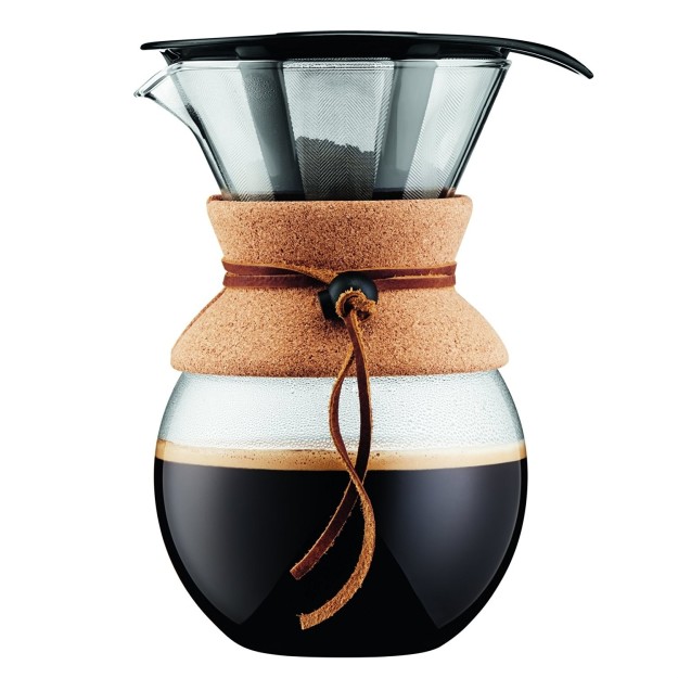 A stainless steel filter pour-over coffee maker that's prettier than your morning face.