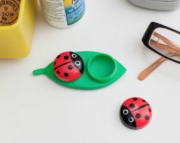 Store your contacts in a lil' ladybug container to keep them fresh.