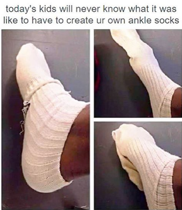 You had to make your own ankle socks.