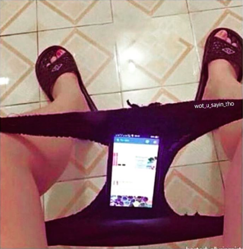 This convenient cell phone holder for when you're doing your business.