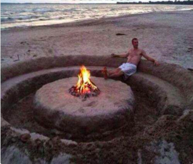 This epic way to relax at a beach party.