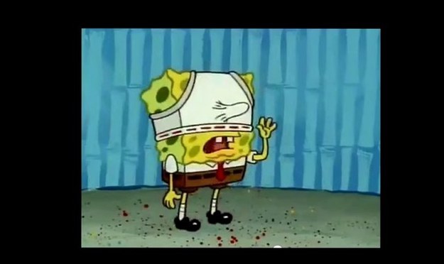 Just an innocent picture of SpongeBob with his underwear on his head, right?