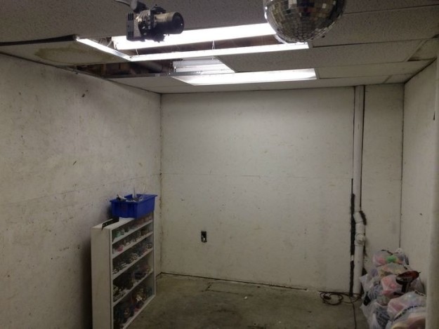 This almost completely barren basement room...