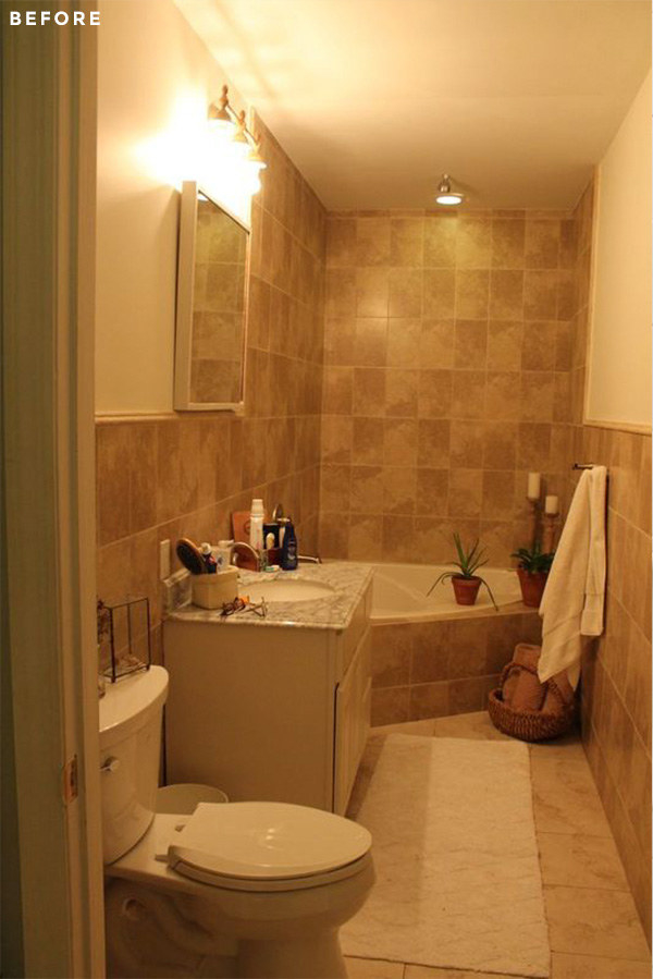 This basic beige bathroom...