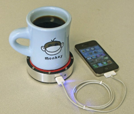 Then enjoy a nice cup of coffee that charges your phone and poses absolutely no electrical hazards.