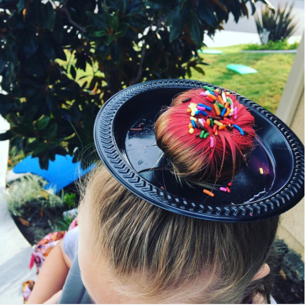 The mom who came up with this doughnut for her daughter's Crazy Hair Day: