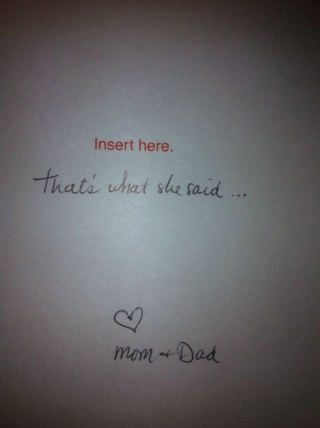 The parents who gave their kid this card: