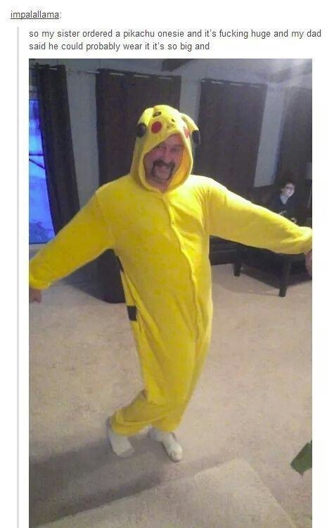 The dad who rocked his daughter's Pikachu onesie: