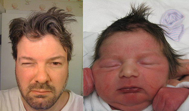 The dad whose baby inherited his bedhead: